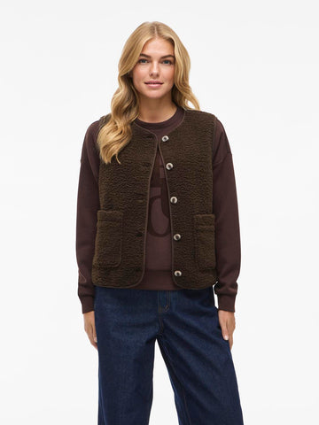 Coffee bean Jassen - Viada Teddy Vest van Vila