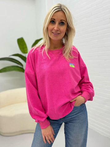 fuchsia One Size Sweaters - Terry fluo Sweater van Meisjes