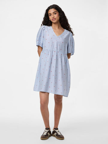 Lichen Blue Cherry Jurken - Pcfionna 2/4 Dress van Pieces