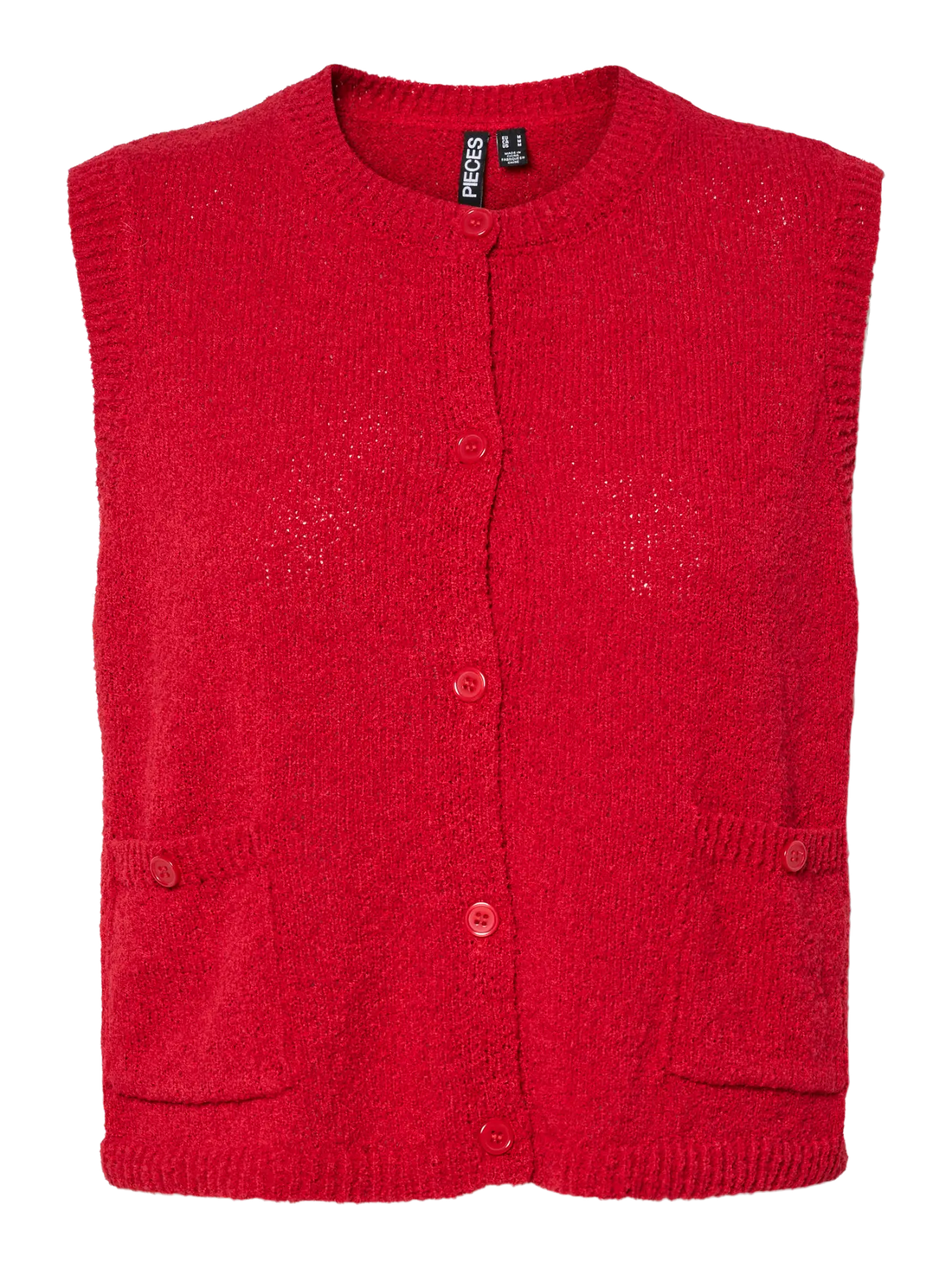 Goji berry Cardigans - Pcjessie Sl O-Neck Knit Vest van Pieces