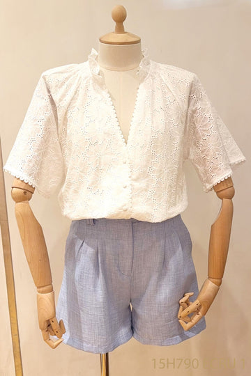 ecru Shirts - Perforated Flower Shirts van Season