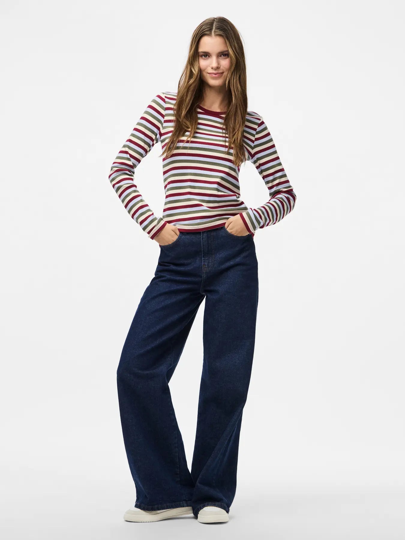 Tops - Pcmay Ls Striped Top van Pieces