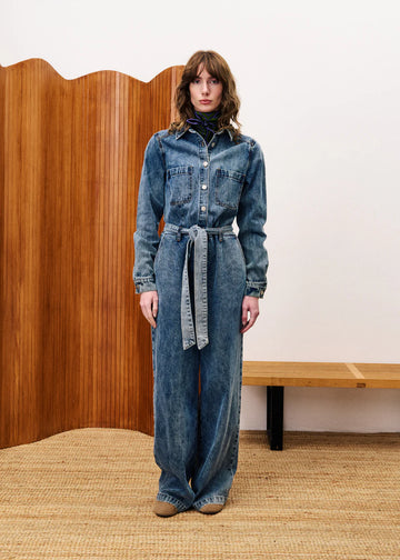 VERBENA Denim Blue Jumpsuit
