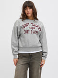 Light Grey Melange SAINT TROPEZ Sweaters - Jxmerle Rlx Short Ls Crew Sweater van JJXX