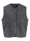 Dark grey melange Cardigans - Jxvera Teddy Vest van JJXX