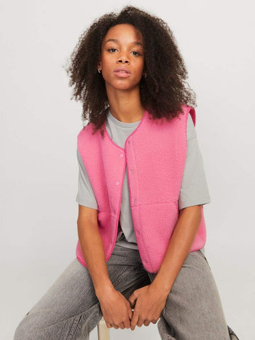 Morning Glory Pink Jassen - Jxvera Teddy Vest van JJXX