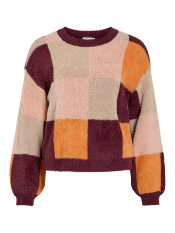 Vihallo O-Neck L/S Jacquard Knit Top