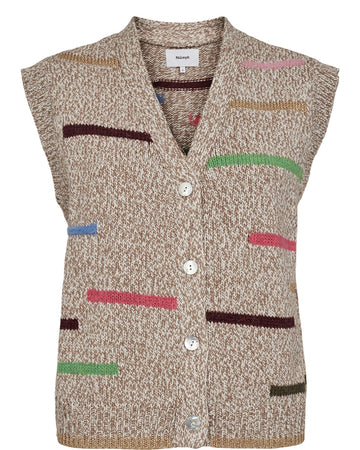 Medium Grey mel Pulls - Nuiga Melange Vest van Numph