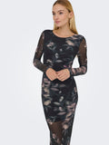 Twilight mauve Jurken - Onlkaya Life Ls Midi Mesh Dress van Only