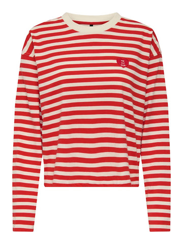 High risk red T-shirts - Onllivina L/S O-Neck Stripe Top van Only