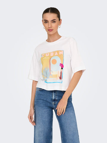 T-shirts - Onlvega Life S/S Vibe Top van Only