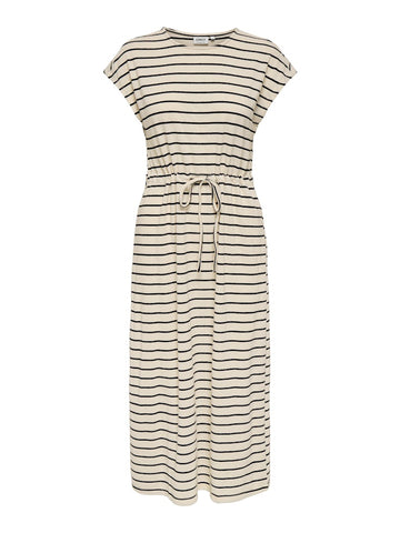 Cloud Dancer Black Jurken - Onljana S/S O-Neck Dress van Only