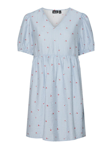 Lichen Blue Cherry Jurken - Pcfionna 2/4 Dress van Pieces