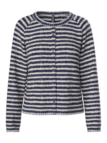 Maritime blue Pulls - Pcmalou Ls O-Neck Stripe Cardigan van Pieces