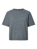 Dark Grey Melange Pulls - Pcbree Ss O-Neck Knit Noos van Pieces