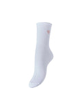 Bright white roze hartje ONE SIZE Sokken - Pcmolly Embroidery Socks D2D van Pieces