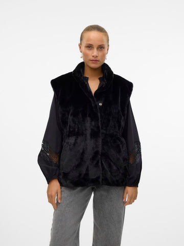 Jassen - Vmsonjapoppy Faux Fur Waistcoat van Vero moda