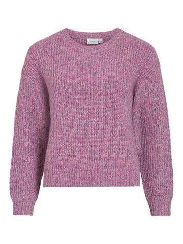 Sangria sunset Pulls - Visposa O-Neck L/S Knit Top van Vila