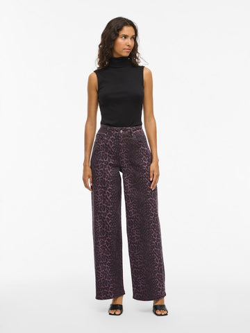Jeans - Vichia Hw Colorful Leo Jeans van Vila