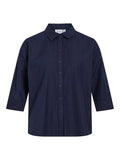 Navy Blazer Shirts - Vilorena 3/4 Oversize Shirt van Vila