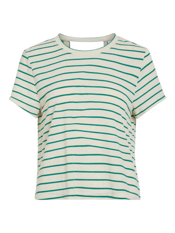 Birch Tops - Vialo O-Neck S/S Back Detail Top van Vila