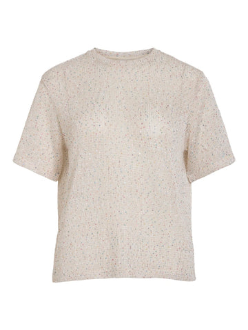 Birch Tops - Vipatzy S/S Glitter Top van Vila