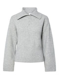 Medium grey melange Pulls - Yasida Ls Knit Pullover - Ex van Y.A.S