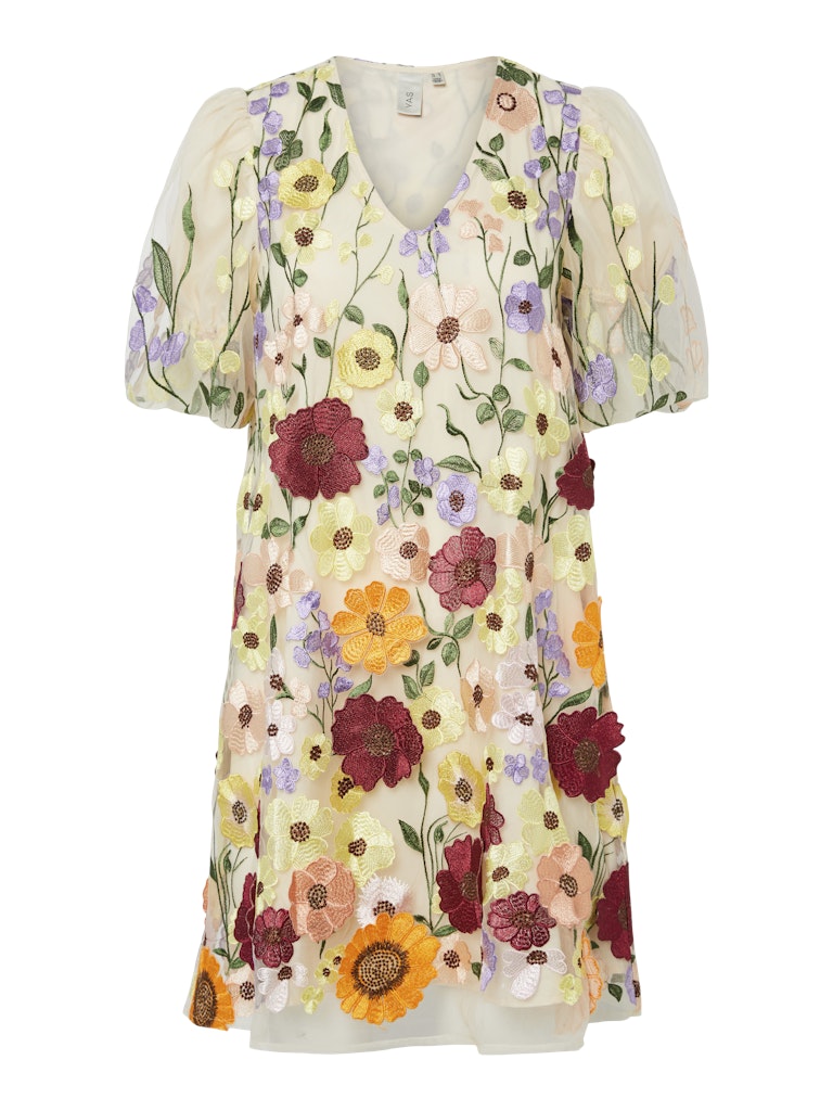 Whisper White FLOWERS Jurken - Yasflowering Ss Dress New - Show van Y.A.S