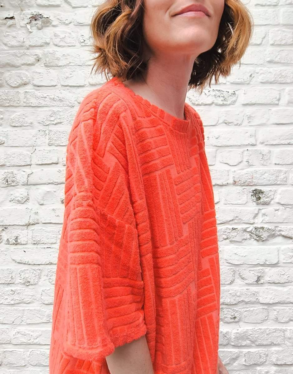 coral One Size Jurken - Stella Short Terry Dress van Meisjes Brugge