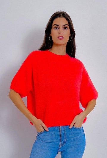 orange fluo One Size Pulls - Short sleeve knit van Meisjes Brugge