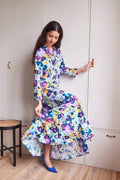 Kentucky Blue Annina print Jurken - Yassavanna Long Shirt Dress Noos van Y.A.S