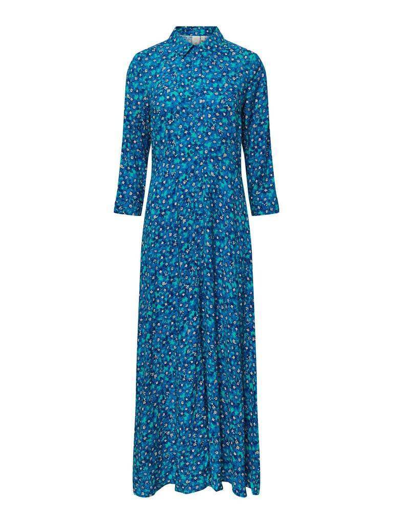 Pool Green Polly print Jurken - Yassavanna Long Shirt Dress Noos van Y.A.S