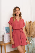 Jurken - Veronica V-neck short dress van Kilky