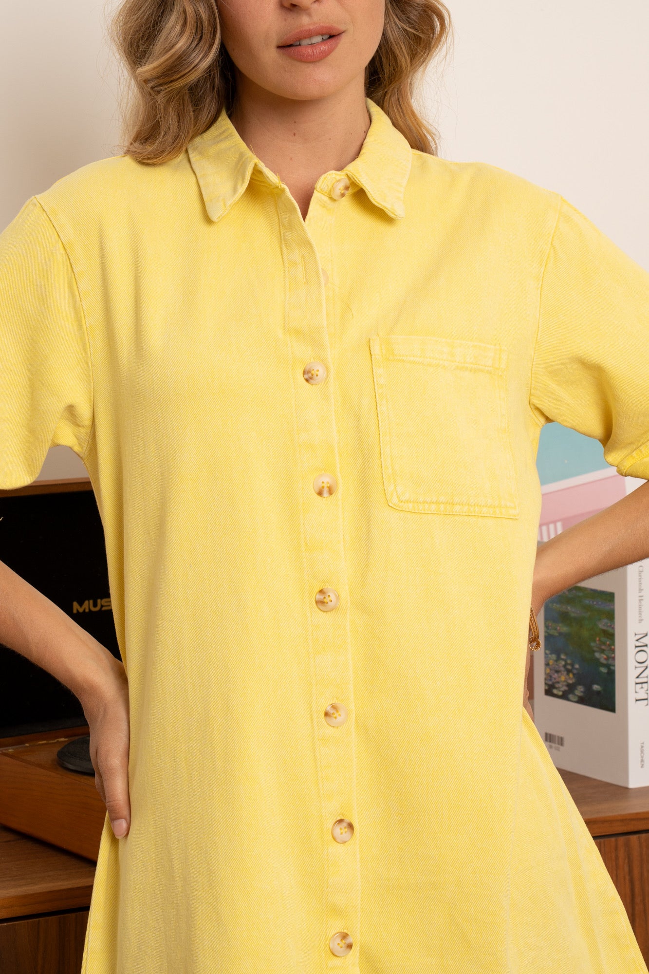 Jurken - Button cotton dress van Kilky