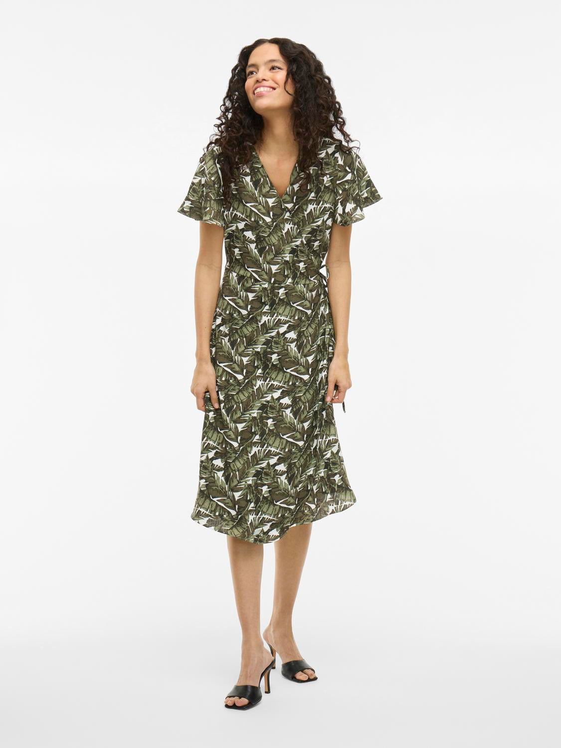 Jurken - 30% Vilovie S/S Wrap Midi Dress - Noos van Vila