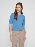 Blissful blue Knitwear - 30% Vidalo O-Neck S/S Knit Top - Noos van Vila