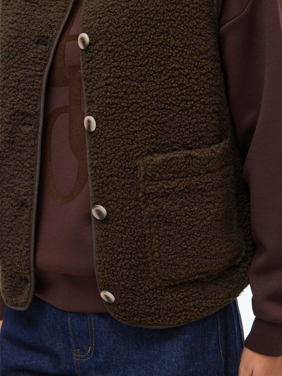 Coffee bean Jassen - Viada Teddy Vest van Vila