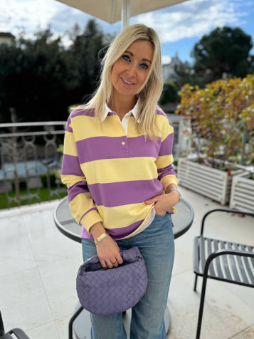 geel lila One Size Sweaters - Striped Polo van Meisjes
