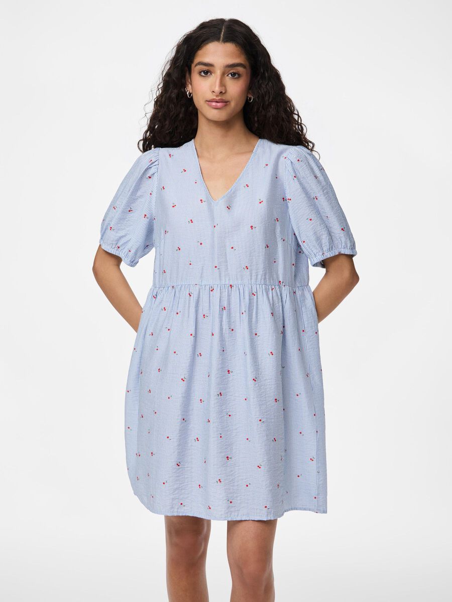 Lichen Blue Cherry Jurken - Pcfionna 2/4 Dress van Pieces