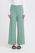 Beryl Green Almond Herringbone Broeken - Ihkate Jacquard Pants 9 van Ichi