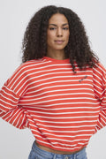 FIERY RED STRIPE Sweaters - Ihbauma Sweater van Ichi