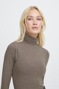 Walnut Melange Tops - Pamila Roll Neck van b.young