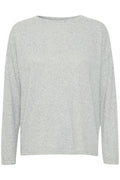 Light Grey Melange T-shirts - Bypieta Crew Longsleeve van b.young