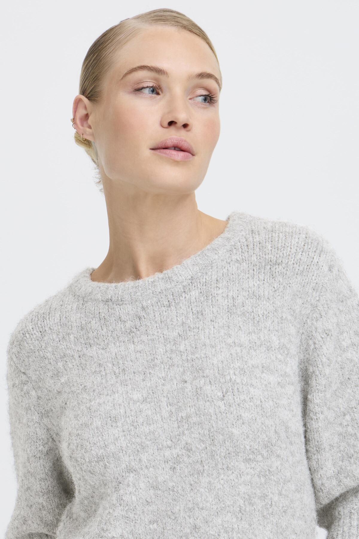 Mid Grey Melange Pulls - Bymillers Ss Jumper van b.young