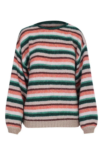 Foliage Green Mix Pulls - Byonero Striped Sweater 2 van b.young