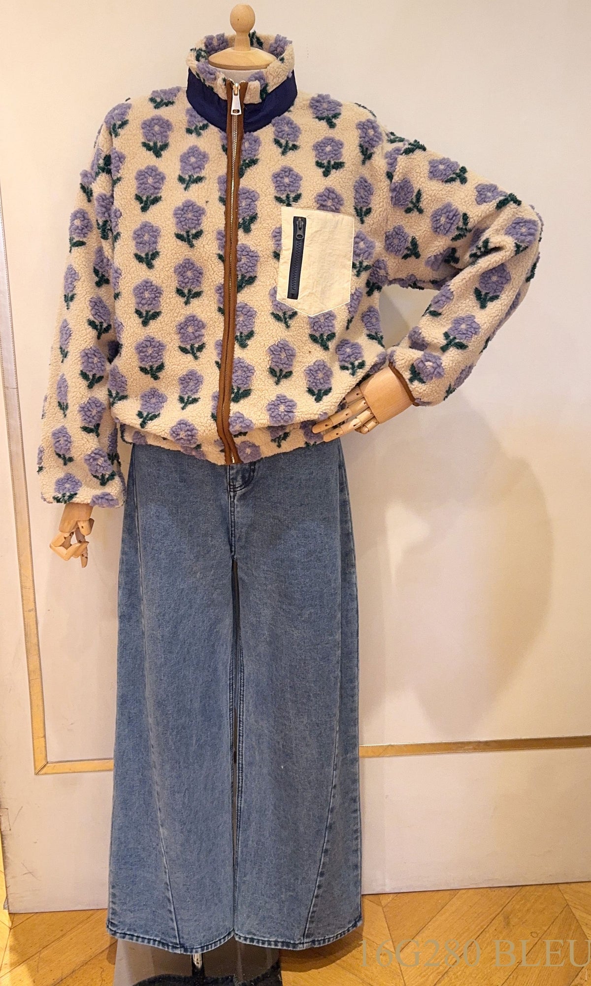 Contrast zipper flowers Teddy