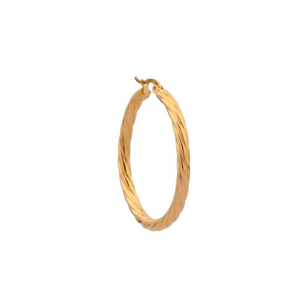 Big twisted rope hoop gold K.SH.168.1 Juwelen - Label Kiki oorbel (per stuk) van Label Kiki