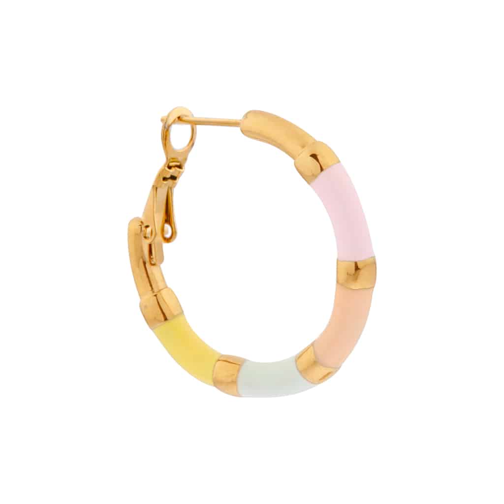 Hoola pastel hoop gold K.SH.296.1 Juwelen - Label Kiki oorbel 19.95 (per stuk) van Label Kiki