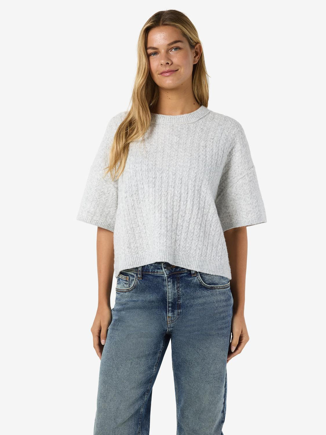 Nmsmilla S/S Cable Knit Top Noos