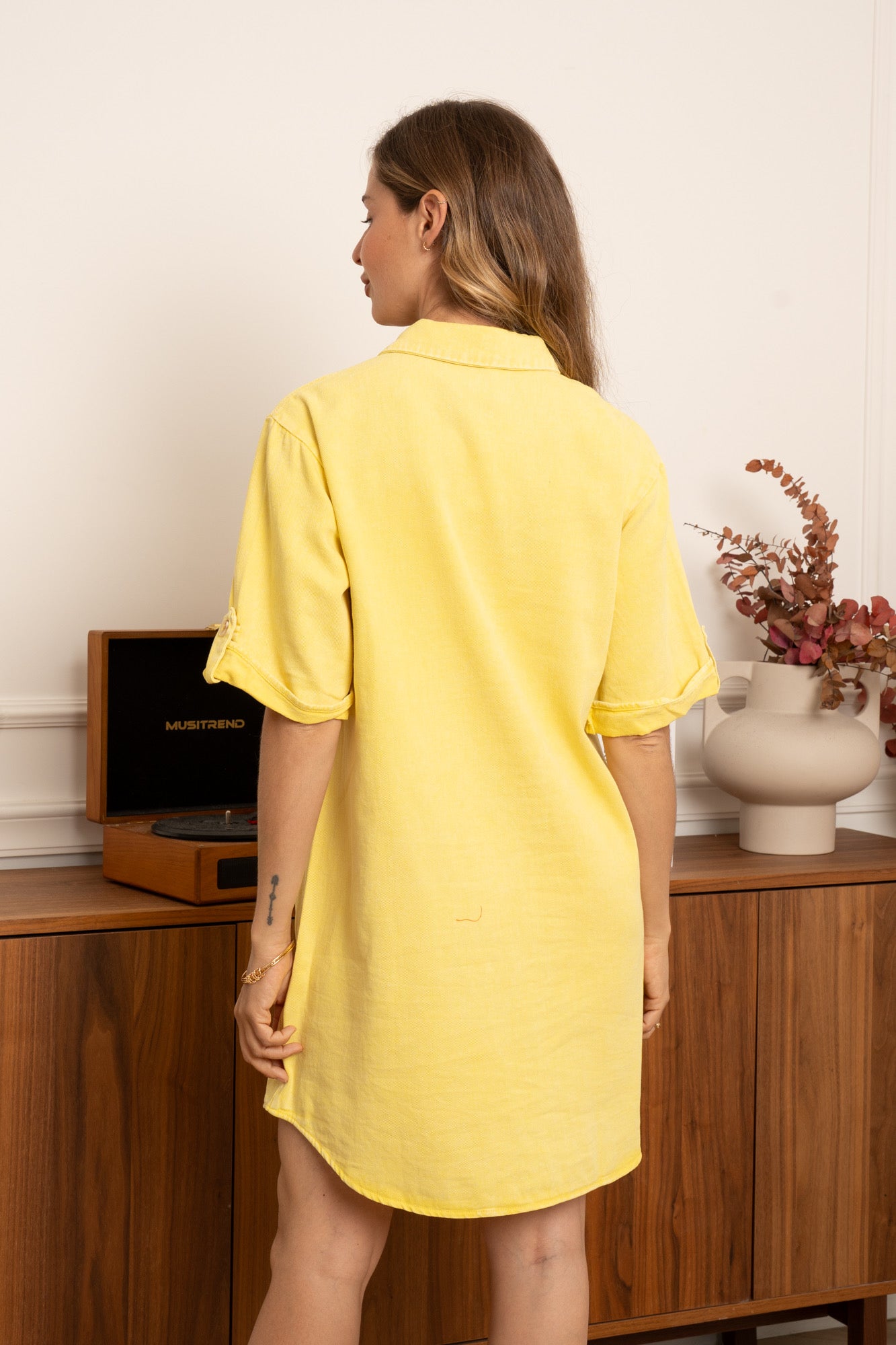 Jurken - Button cotton dress van Kilky